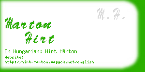 marton hirt business card